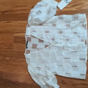 NWT Zara checkered blouse